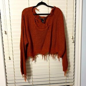 XL burnt orange off the shoulder fall sweater. Worn 1x for pictures